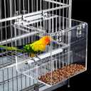No Mess Bird Feeder for Cage Bird Feeder Automatic Bird Cage Feeder, Acrylic No Spill Bird Feeder Cage for Parakeet Parrot Cockatiels Cockatiels Lorikeet Lovebirds Cage Seed Feeder 6.4inch (Medium)