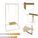Trademark Innovations Dessert Stand, Wedding Cake Stand, Floating Cake Stand, Gold Metal 2.75 Feet Tall with Jute Rope