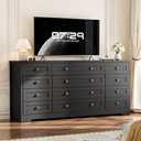 GAOMON 12 Drawers Wood Dressers for Bedroom, Wooden Dresser for Living Room, Hallway, Entryway, Modern Wide TV Stand Dresser for 65 inch TV, Wood Chest of Drawers, 63" W × 29.5" H