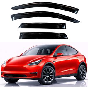 KPY Rain Guards Fit for 2020-2025 Tesla Model Y, Out-Channel Window Visors Vent Wind Deflectors 4PC, Car Accessories for 20-25 Tesla Model Y