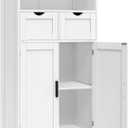 Iwell Bathroom Cabinet with Doors and Drawers, Freestanding Bathroom Storage Cabinet, Adjustable Shelves, for Living Room, Kitchen, Home Office, White, 42.5"H