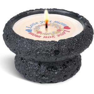 Gifts for Mom from Daughter, Funny Birthday Gifts, Christmas Day Gift, Lavender Candles, Candle Scented, Love You Mom Pattern, Non Toxic Soy Candles for Home, Black