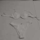 Women's Bikini Sets Ribbed Two Piece Swimsuits, White, Size: M