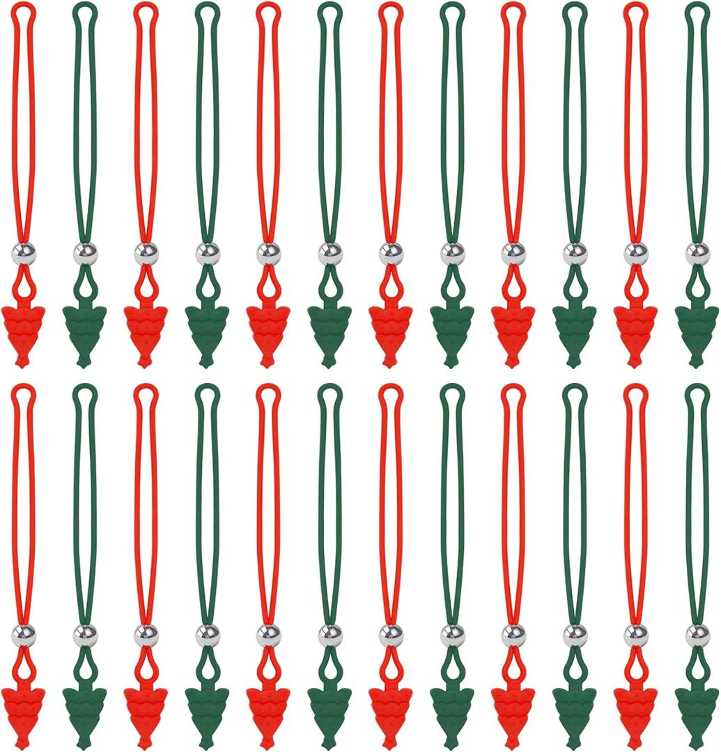 24Pcs Anchor, Christmas Ornament Hangers with Red & Green Design, Reusable Silicone Hooks for Securely Hanging Ornaments on Tree, Gift for Christmas Decorations