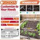 150FT 1/2-Inch Soaker Hose, Flexible with Solid Brass Connector, Leak-Resistant Watering System for Gardens & Vegetable Beds