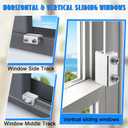 Sliding Window Locks (6 Sets), Secure Window Lock with Key, Window Locks for Up and Down Windows & Horizontal Sliding Windows, Adjustable Window Lock, Sturdy and Durable, Does Not Deform.