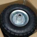 (2 Pack) RRQ 10 Inch Pneumatic Wheel 4.10/3.50-4 Tire, 10" Pneumatic Wheels with 5/8" Bearings,2.2" Offset Hub for Garden Cart, Hand Truck, Lawn Cart, Mower