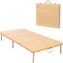 Portable Wooden Folding Table, Picnic Table，Floor Table，Natural Pine, 43x21 Inch, Low Height Design for Picnic, Camping, Coffee Service, Bohemian Style
