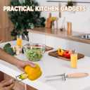 Apple Corer, Bell Pepper Corer, Pepper Seed Remover Tool, 2025 New Upgraded Adjustable Diameter Multifunctional Fruit and Vegetable Corer Tool Kitchen Gadgets, Dishwasher Safe (Light Brown)