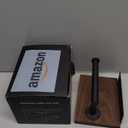 Tindbea Toilet Paper Holder with Wood Shelf, Wooden Wall Mount Tissue Paper Roll Holder, Matte Black Stainless Steel Bathroom Accessories Decor Household Home Apartment Restroom Essentials (Walnut)