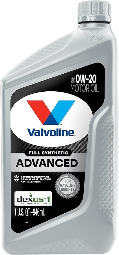 Valvoline Advanced Full Synthetic SAE 0W-20 Motor Oil 1 QT