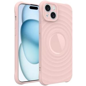 GUNPRIO Case for iPhone 14, Thin Slim Stylish Ripple Pattern Design, iPhone 14 Protective Cover 6.1 inch, Pink