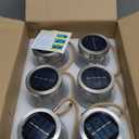 Cooo Christmas Gifts 6 Pack Solar Lanterns Waterproof Outdoor Heavy Crackle Glass 30 LED Warm Firefly Lights Stainless Steel Lid 215% Solar for Women Mom Grandma Outdoor Table Lamps Garden Yard Decor