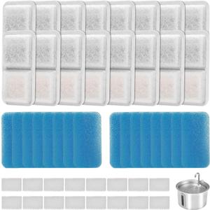 (16 Pack) Cat Water Fountain Filters Replacement Compatible With oneisall Cat Water Fountain, Cat Fountain Filters for 67oz/2L Stainless Steel Cat Fountain