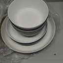 EI 12pcs Wheat Straw Plates, Wheat Straw Dinnerware Set, Plate and Bowls Sets, Plastic Plates Reusable-White, Black, Grey, Dark Grey, Dinner Plate Set of 4 Kitchen, Picnic