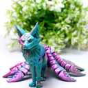 3D Printed Nine tailed fox Model,Flexible Realistic Articulated Animal Fidget Toys,Mystery Figurines Gifts for Easter,Executive Desk Funny Dcor and Festival Collectible,Easter Basket Stuffers (PG)