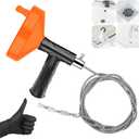 33 Feet Drain Snake Auger, Plumbing Snake Drain Hair Clog Removal Tool, Sink Unclogger, Heavy Duty Toilet Snake Auger, Cleaner Tool for Bathroom Kitchen Tub Shower Drain Clog Remover with Gloves