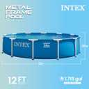 INTEX Metal Frame 12 ft x 30 in Above Ground Pool Set, Round Swimming Pool with Steel Frame, 530 GPH Cartridge Filter Pump, and Type A Filter Cartridge