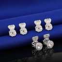 6 Pairs 925 Sterling Silver Earring Backs Lifters for Droopy Ears, Adjustable Hypoallergenic for Heavy Earrings (White)