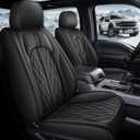 TTX LIGHTING Seat Covers for Ford F150 2009-2025, F250 F350 F450 2017-2025: 5 Seat Full Set Truck Seat Covers Custom Waterproof Perforated Leather (Black)