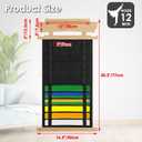 12 Belts Karate Belt Display Rack with Personalized Stickers, Taekwondo Belt Display Holder with Bamboo Trophy Rack, Felt Martial Arts Belts Display Holder for Taekwondo Karate BJJ Gifts