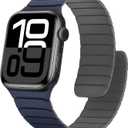 Magnetic Silicone Bands Compatible with Apple Watch 42mm(Series 11/10) 41mm 40mm 38mm, Sport Wristband for Men Women Compatible with iWatch SE Series 11 10 9 8 7 6 5 4 3, Dark Blue-Grey