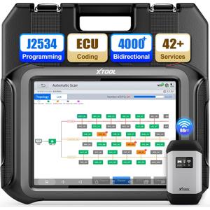 XTOOL D9 MAX AI-Assisted Automotive Diagnostic Scanner, J2534 Reprogramming Tool, Wireless Bidirectional Scan Tool, OBD2 Scanner with Topology Mapping, 45+ Relearns, ECU Coding, FCA/DoIP/CAN FD