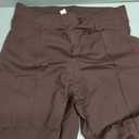 AFITNE Women's Dress Pants High Rise Flare Pants Pull On Stretchy Work Pants Business Office Casual Slacks with Pockets (Brown, L)