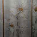 3-Pieces of Framed Modern White Daisy Floral Wall Art - Natural Beige Watercolor Wildflower Canvas Painting - Elegant and Soft Floral and Plant Art for Living Room 24"x36"