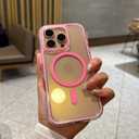 For iPhone 16 Pro Phone Case 6.3 inch, Drop Protection Compatible with MagSafe, Shockproof Soft TPU & Hard Pc Pink