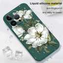for iPhone 15 Pro Max Case Anti Scratch Soft Microfiber Lining, Soft Shockproof Slim Fit Floral for iPhone 15 Pro Max Phone Cover 6.7 inch-Cotton Green