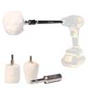 Buffing Pad Polishing Wheel Kits,with 1/4" Hex Shank & 1/4" Extend Bar Which can Hold and Stabilize,Wheel Shaped Polishing Tool for Metal Aluminum,Stainless Steel,Chrome,etc