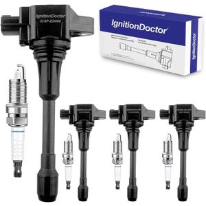 Set of 4 Ignition Coil Pack & Iridium Spark Plugs Compatible with Nissan Altima 2007-2018 Rogue 2008-2016 Sentra 2007-2019 Cube 2009-2014 Versa 2007-2011 NV200 Infiniti QX60 UF549 9029