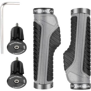 TOPCABIN Ergonomic Bike Grips - Widen Holding Rubber Grips with Aluminum LockGrips for Mountain & Road Bikes