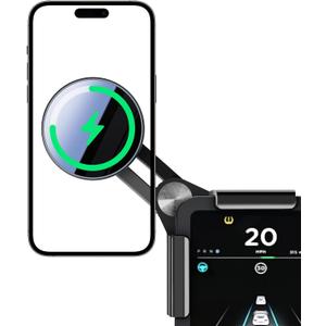 for Tesla Model Y Model 3 Cybertruck 15W Phone Charger Holder [No Annoying Light], Car Charger Phone Mount for Magsafe, Aadapted to iPhone 12 to 16 Series, for Tesla Accessories with 5-foot Cable