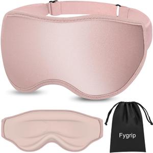 3D Eye Mask Sleep Mask for Men & Women, 100% Pressure-Free & Light Block-Out Eye Mask for Sleep with Easy Adjustable Strap, Night Eye Cover for Travel, Pink
