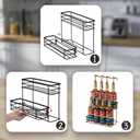 Coffee Syrup Organizer, 8 Bottle Capacity Syrup Stand, 2 Tier Syrup Rack for Coffee Bar Accessories with 8 Coffee Syrup Pump, Syrup Holder for Kitchen, Storage for Syrup, Wine, DressingBlack