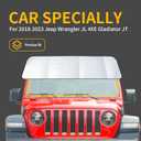Windshield Sun Shade Compatible with 2018-2023 Jeep Wrangler JL 4XE Gladiator JT Accessories Foldable Windshield Sunshade Front Window UV Blackout Shades Sun Blocker Protector Cover (Silver)