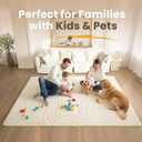 Huloo Sleep Ultra Soft Fluffy Baby Play Mat for Floor,1.3" Thick Cushion Padded Kids Rug with 3D Carved Faux Rabbit Fur,Non-Slip Large Carpet Nursery Rug Area Rug for Playroom Living Room(Cream)