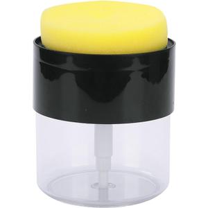 500ml Kitchen 2 in 1 Dispenser, Soap Dispenser with Sponge Holder Soap Liquid Pump Bottle, Saving Cleaning Dispenser (9cmx12cm,Black)