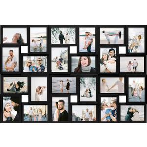 Jerry & Maggie 46 collage frame 24 pictures, picture frames collage wall decor, 24 slot picture frame Wall Hanging For 64 Photo, Black