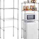 Threehoney Mini Fridge Shelf Over Fridge Storage Mini Microwave Stand for College School Dorm Office Space Dorm Room Saver Supply (3 Tier, Silver)