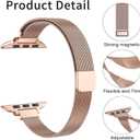 Compatible with Apple Watch Band 38mm 40mm 41mm 42mm 44mm 45mm 49mm, Stainless Steel Slim & Thin Milanese Magnetic Clasp Strap Women and Men Replacement Band for iWatch Series SE 9 8 7 6 5 4 3 2 1