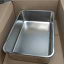 Stainless Steel Litter Box 2 Pack, 23.6x15.7"x6" Deep Stainless Steel Cat Litter Box Extra Large, XL Metal Litterbox for Big Cats with High Sides, Non Stick Surface, Easy to Clean