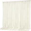 10x10ft Ivory Backdrop Curtain Panels for Parties - Wrinkle Free Polyester Photo Curtain Backdrop Wedding Back Drop Fabric Drapes for Party Decorations Background for Photography
