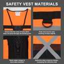 ZUJA Safety Vest High Visibility - ANSI/ISEA Standards Pockets and Mesh Lining Reflective Vest for Men & Women (Orange, S)
