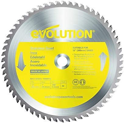 Evolution Power Tools 12BLADESS Stainless Steel Cutting Saw Blade, 12-Inch x 80-Tooth, Yellow Evolution Power Tools 12BLADESS Stainless Steel Cutting Saw Blade, 12-Inch x 80-Tooth, Yellow