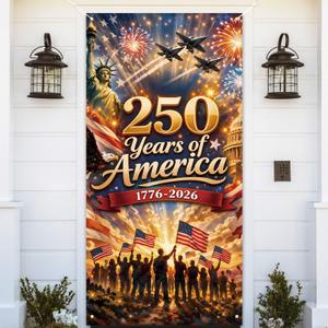 America 250 Anniversary Door Cover Patriotic Photo Backdrop 4th of July Fourth of July Party Decorations and Supplies for Home