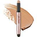 FOCALLURE No Crease Eyeshadow Stick, Creamy Eye Shadow Stick, Matte & Shimmer Eyeshadow Pencil, Smudge-proof, Built-in Smudger, PLUSH