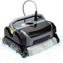 Robotic Pool CleanerWall Climbing and Waterline Cleaning, Smart Navigation, Pool Cleaners for Inground Pools up to 1,600 Sq, Pool Cleaning Robot with Larger Top-Loading Filters (Black-Plug in type)
